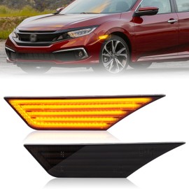 POPMOTORZ Honda New Civic Hatchback/Sedan Side Marker Turn Signal Light FK7/FK8/FC1 CIVIC Type R Civic Sedan/Hatchback/Coupe Genuine Side Markers Left & Right Set Flashing Type