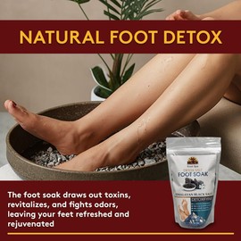 OKAY | Himalayan Black Salt Detoxifying Foot Soak | For All Skin Types | Cleanse - Refresh - Relax | Free of Paraben, Silicone, Sulfate | 16 oz