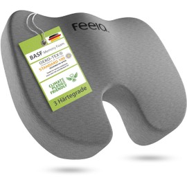 feela.® Orthopaedic Car Seat Cushion [3 Hardness] - Wedge Cushion Car for Better Seat Comfort - Relieves the Coccyx - Seat Cushion Car, Seat Wedge Cushion, Driver's Seat Cushion (Hard)