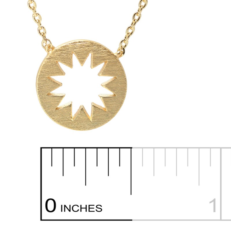 Spinningdaisy Handcrafted Brushed Metal Tri Color Heart Necklace Gold