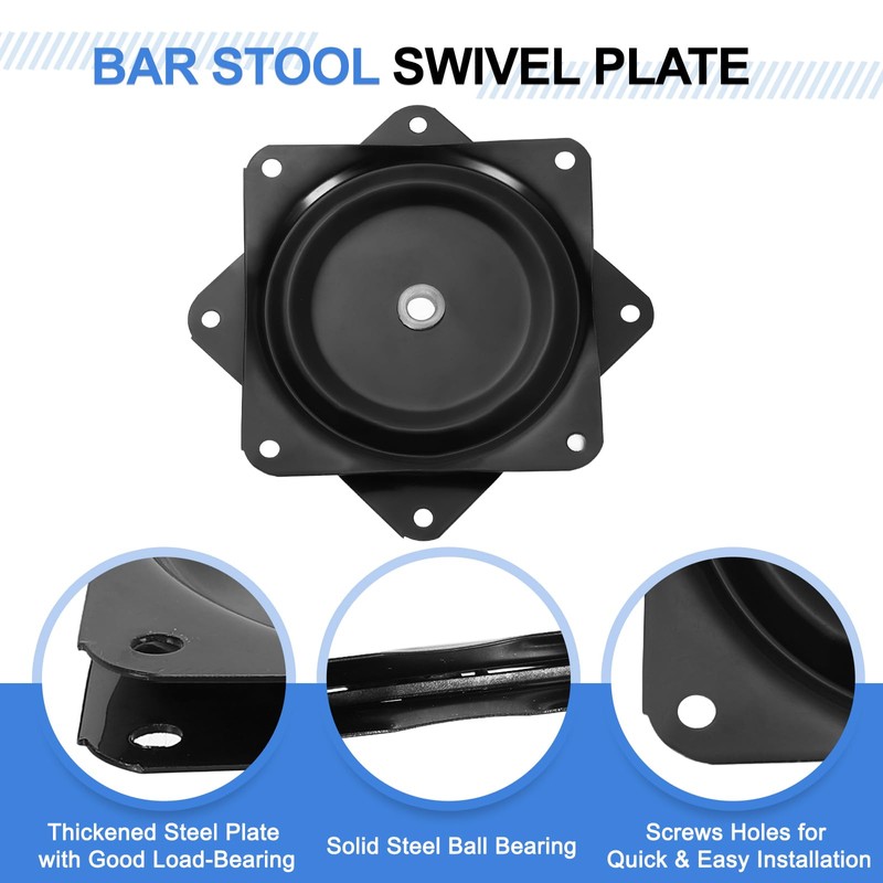 sourcing map 4" Bar Stool Swivel Replacement, 360° Rotation Lazy
