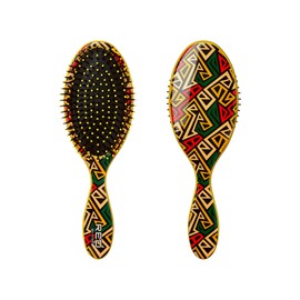 Red by Kiss Designed Brush, Easy Hair Detangling & Styling, Scalp Massage & Smoothing Hairbrush, Comfortable Cushion Pad, Wet Dry Hair (Oval Bold Geometric)