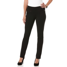 Rafaella Women's Petite Ponte Comfort Slim Leg Pant, Black, 8 Petite