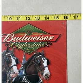 Budweiser The Famous Clydesdales Tin Metal Beer Sign Bar Man Cave 16 X 12.5 New