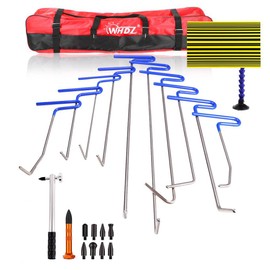 WHDZ Paintless Dent Repair Rods Set 24 Pcs Auto Body Dent Removal Tool Repair Line Board Dent Hammer for Hail Repair