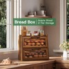 kiplant Bread Box for Kitchen Countertop - Acacia Wood, Wavy