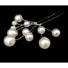 White Pearl Cluster Hair Pin Set - For Weddings, Proms,
