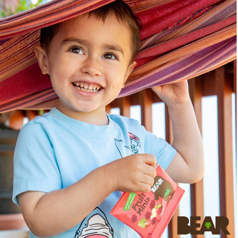 BEAR Real Fruit Snack Minis, Strawberry – (Pack of 18)
