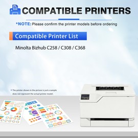 TN324 TN-324 Toner Cartridge Set 4-Pack A8DA130 A8DA430 A8DA230 A8DA330 Replacement for Konica Minolta TN324K TN324C TN324M TN324Y High Yield Toner Cartridge for Bizhub C258 C308 C368 Printer (4-Pack)