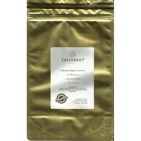 Callebaut Milk Chocolate Callets - Chips, 31.7% Cocoa, 2 Pound Bag