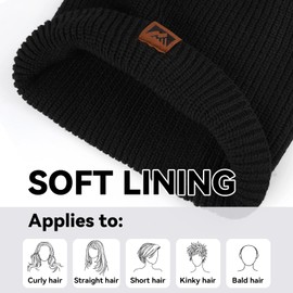 Beanie Hat Men Women ​​Classic Knit Hats Warm Stretchy Soft Cuffed Winter Hat,Unisex Thermal Gifts for Him/Her/Dad(Fashion Black)