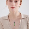 CRMAD Lily Flower Birth Necklace for Women Sterling Silver Green