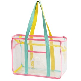Bolsos Transparentes para Mujer, Bolsos de Mano Transparentes con Asas, Bandolera Transparente, Bolsa de Mano Transparente,Bolsos de Lavado para niñas, Bolso de Playa Ligero y Elegante para IR (verde)