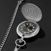 Tiong Silver Men's Smooth Steel Mechanical Pocket Watch with Luminous