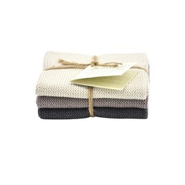 Solwang Cleaning Cloth Warm Grey Combi 858687 Knitted Wipes Cotton Wipes Stainless Steel