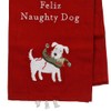 Primitives by Kathy Red Cotton-Linen Feliz Naughty Dog Dish Towel,