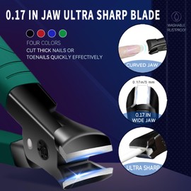 Toenail Clippers for Thick Nails, Heavy Duty Nail Clippers for Thick Toenails, Nail Trimmer for Seniors, Nail Clipper for Women, Stainless Steel Nail Cutters for Thick Toenails, Strong Nail Clippers