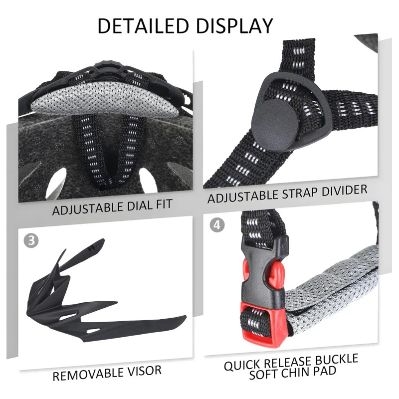Casco De Bicicleta Con Accesorios De Ciclismo Luz Trasera