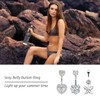7 Piece Belly Button Piercing Ring Set, Hypoallergenic Heart and
