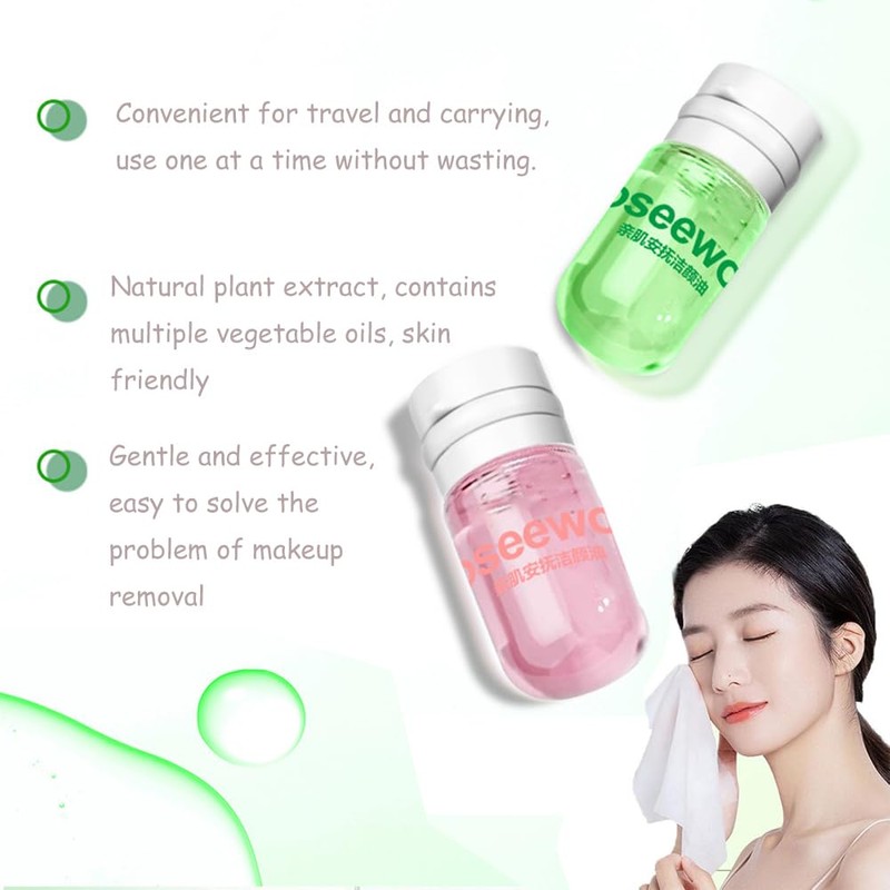 SSCDFDC Cleansing Oil Mini Natural Makeup Remover Portable 20pcs Gentle