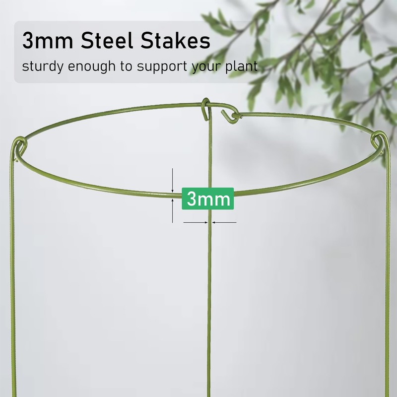 Boinio Adjustable Snake Plant Support Stakes, Peony Supports Cages Garden