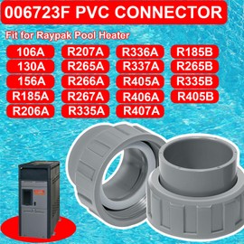 006723F 2" PVC Connector with 2 Nut Heater Flange Kit Used for Raypak Pool Heater Parts R185A, R265A, R335A, R405A (2 PACK)