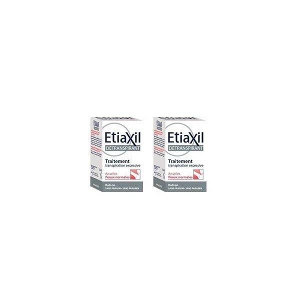 ETIAXIL UNPERSPIRANT ROLL-ON TREATMENT FOR ARMPITS NORMAL SKINS 15ML PACK OF 2PCS