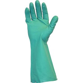 Medium, 15 Mil Green Nitrile Flock Lined Gloves (Pair Packed, 12 Dozen Per Case)