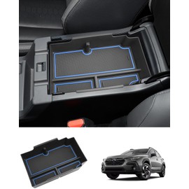 Coleya 2024 2025 2026 Crosstrek Center Console Organizer for Subaru Crosstrek (Base/Premium/Sport/Limited/Wilderness), 2025 Crosstrek Console Tray 2026 Crosstrek&Impreza Accessories (with Blue Mats)