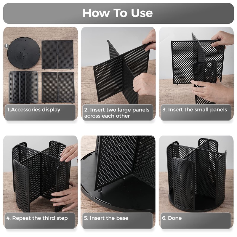 Fanspack Rotatable Cup and Lid Organizer with 4 Compartments, Coffee