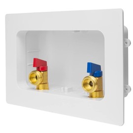 EFIELD Premium Washing Machine (Laundry) Outlet Box with Center Drain, 1/2 inch CPVC x 3/4 inch MHT (1/2"-Inch CPVC Connection), White (Standard)