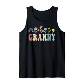 Granny Gifts Women Wildflower Floral Design Granny Tank Top
