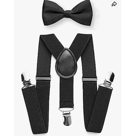 Mini Mart Online Limited Boys Bow Tie & Braces Set 60cm - Black