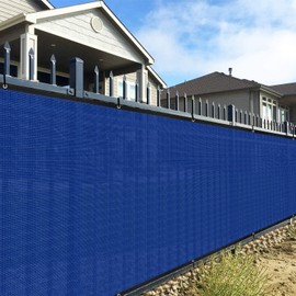 AwnPro 11' x 17' Privacy Fence Screens Sun Block Windscreen with Heavy Duty Commercial Grade 180 GSM with Brass Gromment Blue