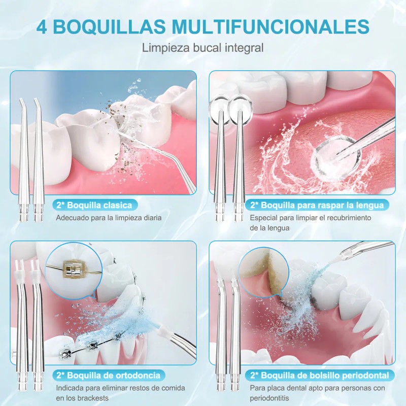 Irrigador Bucal Limpiador Dientes Eléctrico Boquillas Color Verde