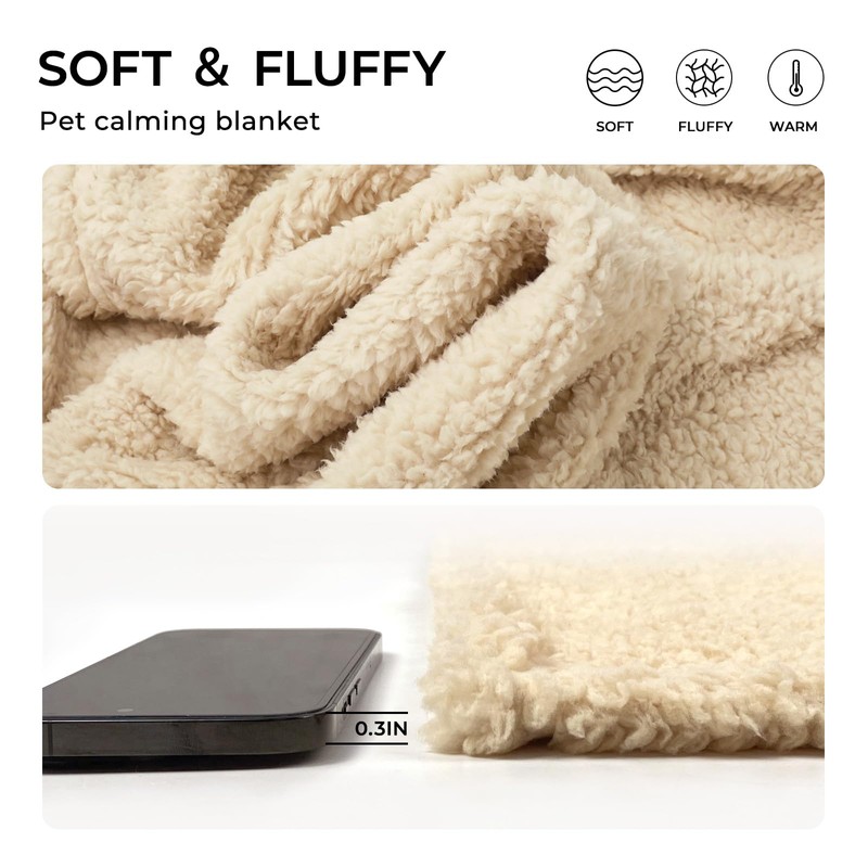 Luciphia Dog Blanket, Premium Fleece Cat Blanket, Soft Sherpa Calming