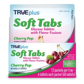 TRUEplus® Soft Tabs Glucose Tablets – 12 Packs – 48 tabs (Cherry Pop)