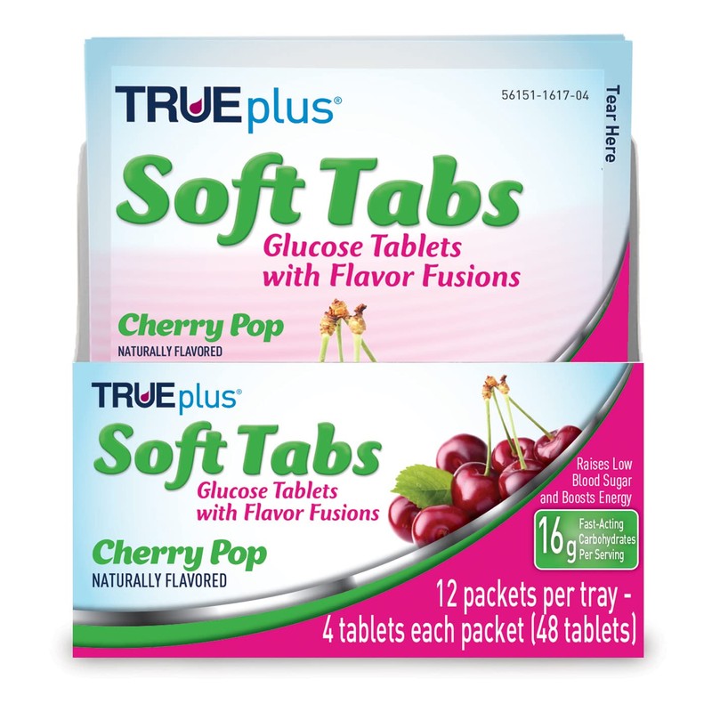 TRUEplus® Soft Tabs Glucose Tablets – 12 Packs – 48