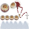 Baptism Rose Petal Scented Rosary - 6 Pcs Red Rosaries
