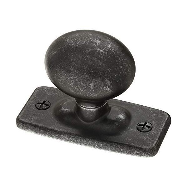 1-1/4" Ironcraft Knob with Backplate Distressed Iron