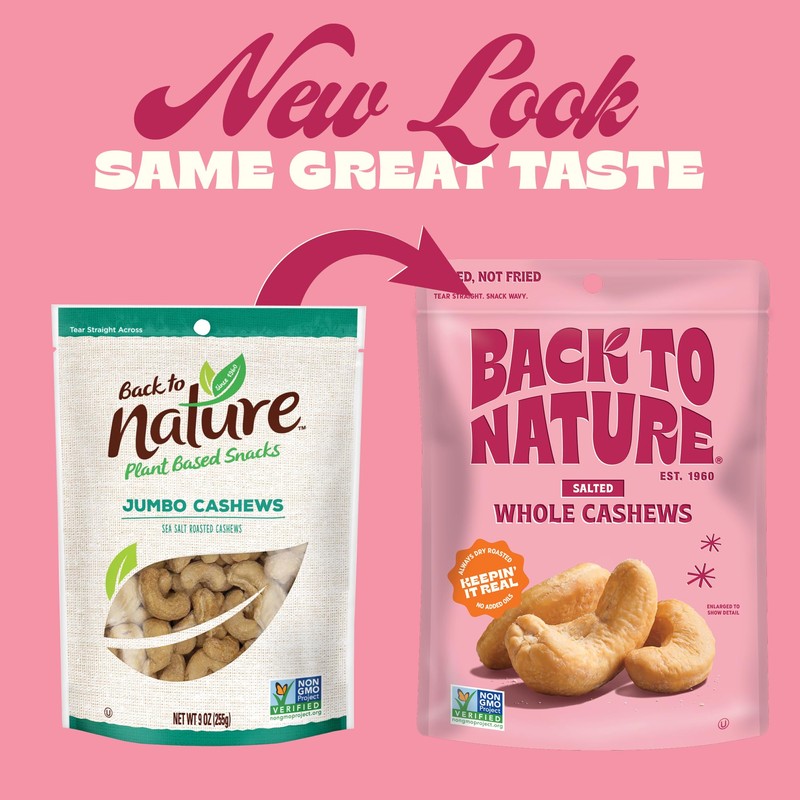 Back to Nature Jumbo Cashews - Dry Roasted with Sea