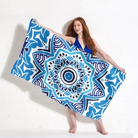 Beach Towel Quick Dry 180x90cm Pool Towels with Travel Bag,Oversized Travel Towel Lightweight Compact Beach Accessories,Large Sand Free Beach Towels (Baracoa)