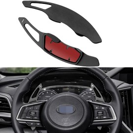 Aluminum Steering Wheel Paddle Shift Extension Cover Compatible with Subaru Forester Outback XV Crosstrek BRZ Impreza WRX Legacy 2pcs - Black