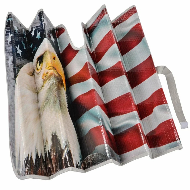 BDK US Eagle Flag Sunshade for Car SUV Truck Jumbo