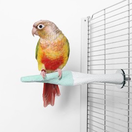 Parrot Perch with Rough Surface for Beak and Claw Trimming – Easy to Install, Toy for Parakeet African Grey Cockatoo Budgies Cockatiel (Gradient Green, 8 in)