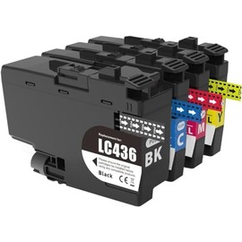 Summit Ink LC436 4-Ink Value Pack Replacement for Brother LC-436 & LC436XL for MFC-J4440DW, J4540DW, J4340DW XL, J5855DW XL, J5955DW, J6555DW XL, J6955DW, J6957DW (1BK 1C 1M 1Y)