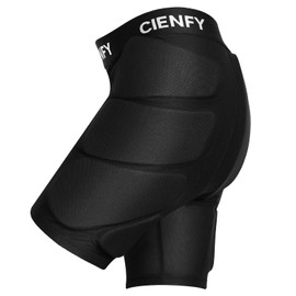 Cienfy Protective Padded Shorts EVA Tailbone Pad for Snowboarding, Skating and Skiing, 3D Hip Protection Impact Gear for Hip, Butt and Tailbone (Small)