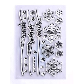 MaGuo Let it Snow Season Greetings Peace Clear Stamps Snowflake for Paper Craft Card Making Decoration and Scrapbooking