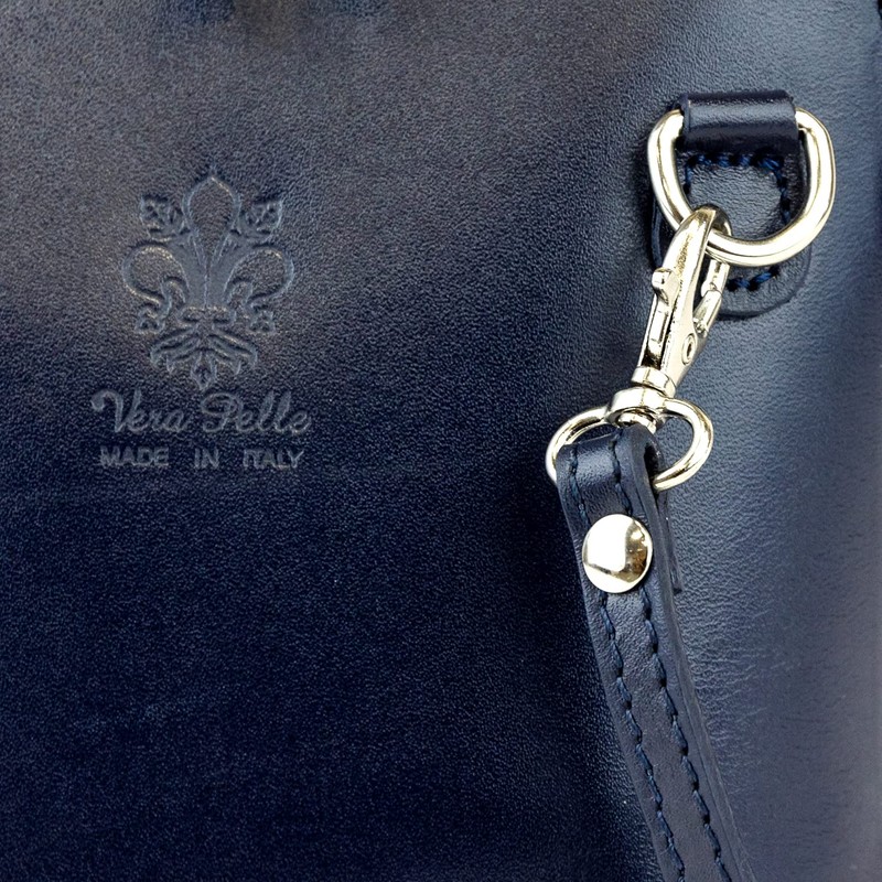 Small Vera Pelle Handbag Genuine Leather Cross Body Bag for