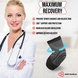 AMZ Medical Elbow Sleeve - Elbow Support Sleeve for men/women, Elbow Compression Strap for Arthritis, Joint Pain (XL)